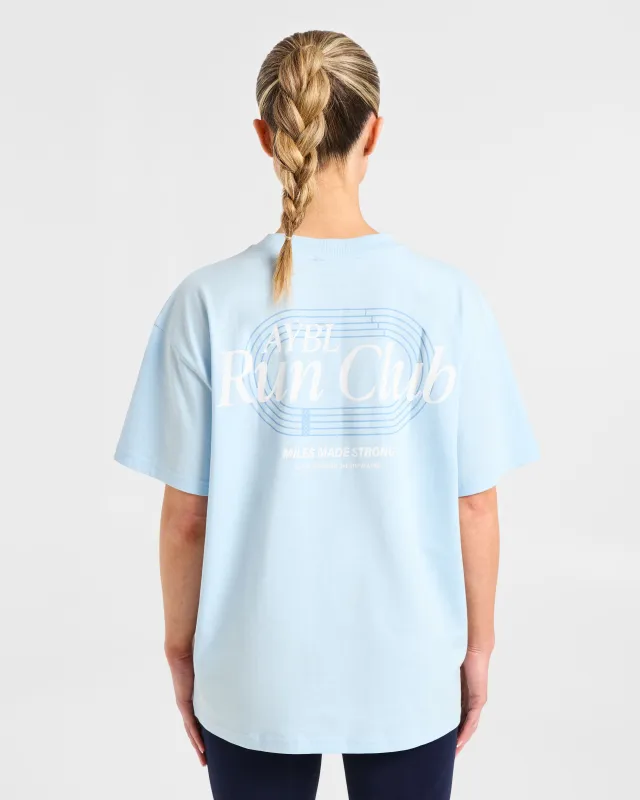 Run Club Oversized T Shirt - Blue made by AYBL