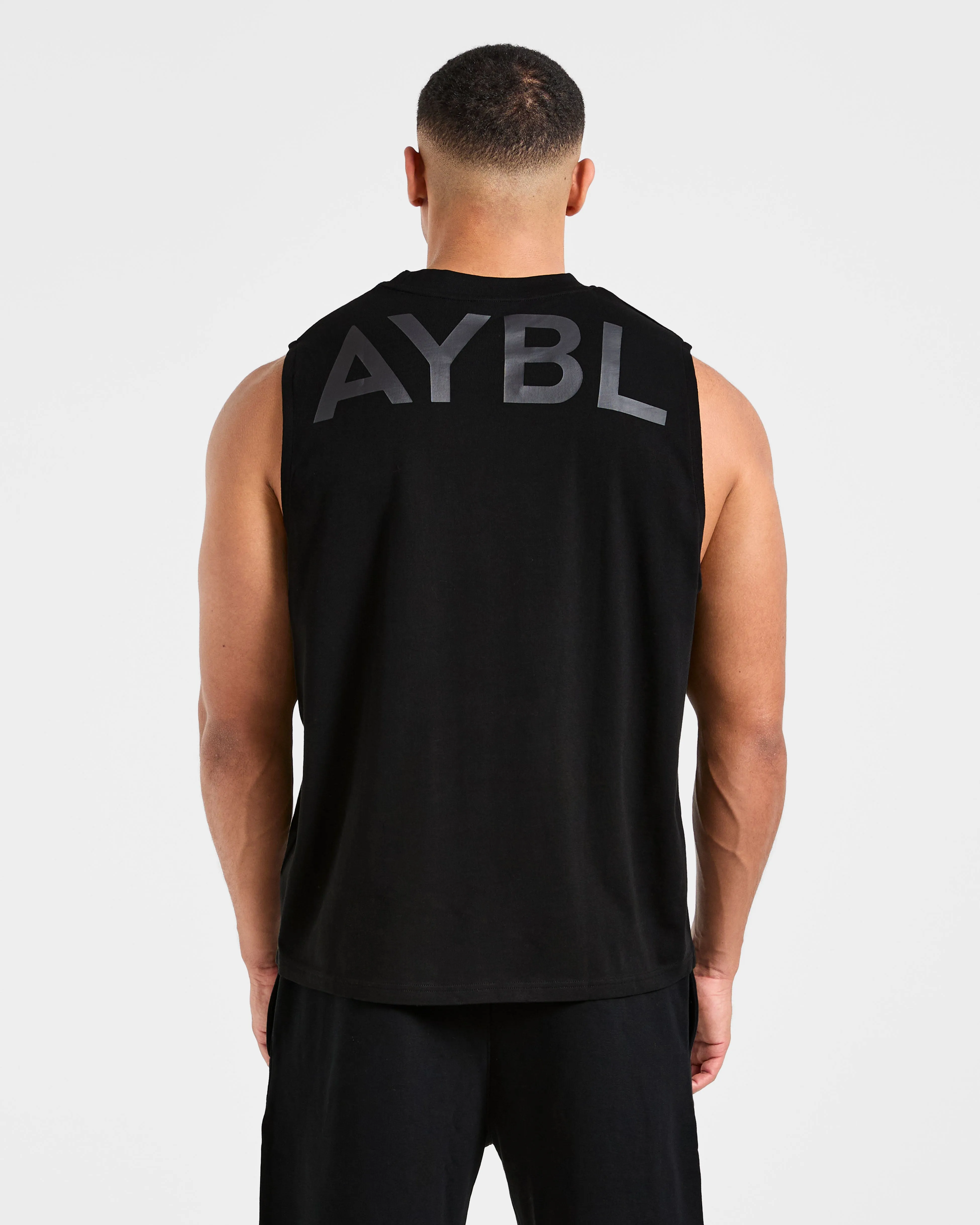 Essential Oversized Graphic Tank - Black sold by AYBL