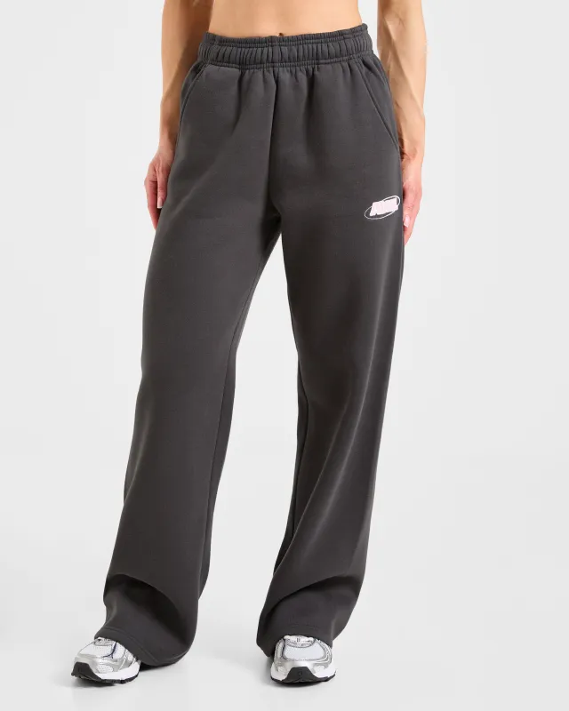 Sports Essentials Oversized Straight Leg Joggers - Charcoal/Pink made by AYBL