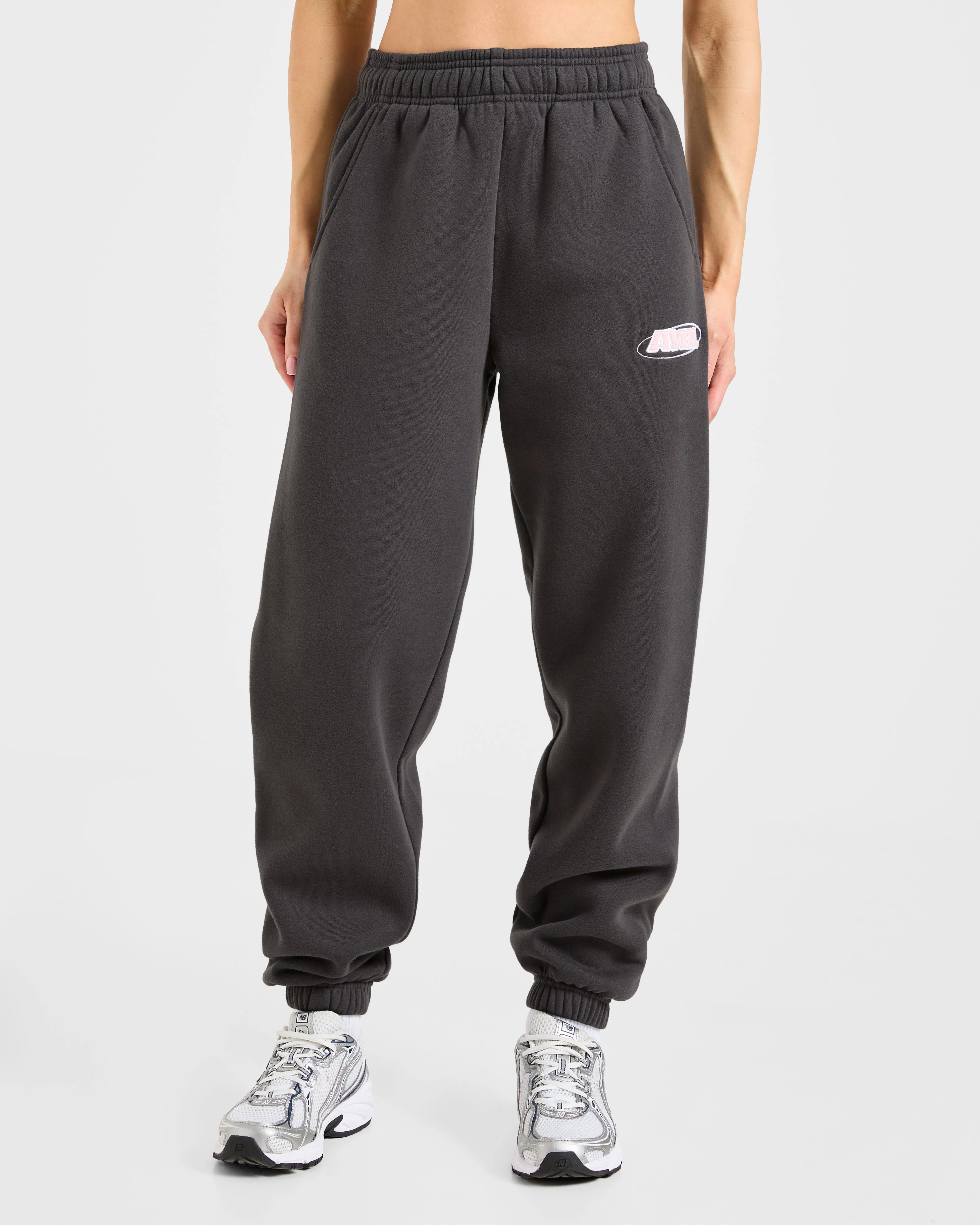 Sports Essentials Oversized Joggers - Charcoal/Pink sold by AYBL