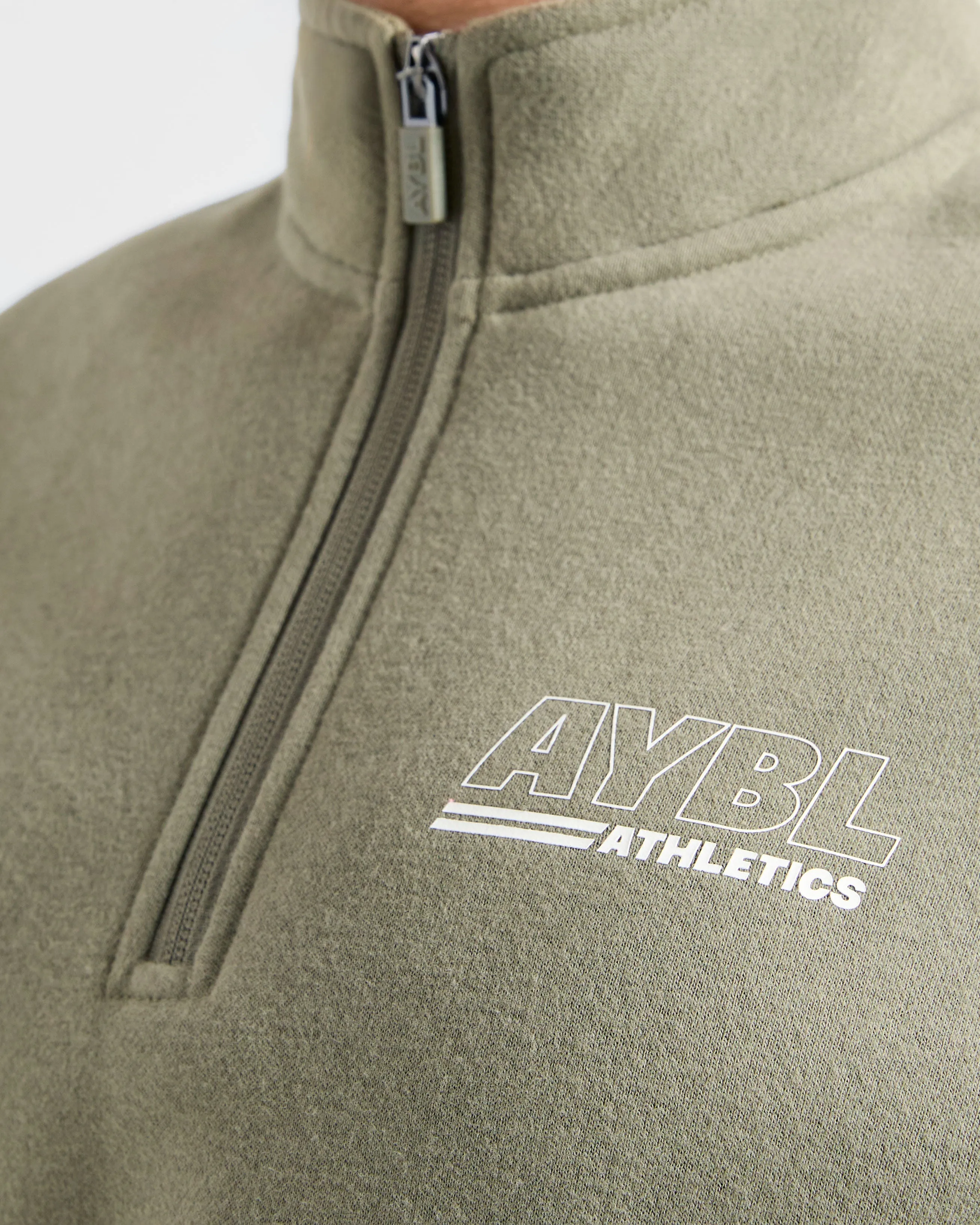 Athletics Track Oversized 1/4 Zip Pullover - Muted Olive sold by AYBL product image thumbnail 5