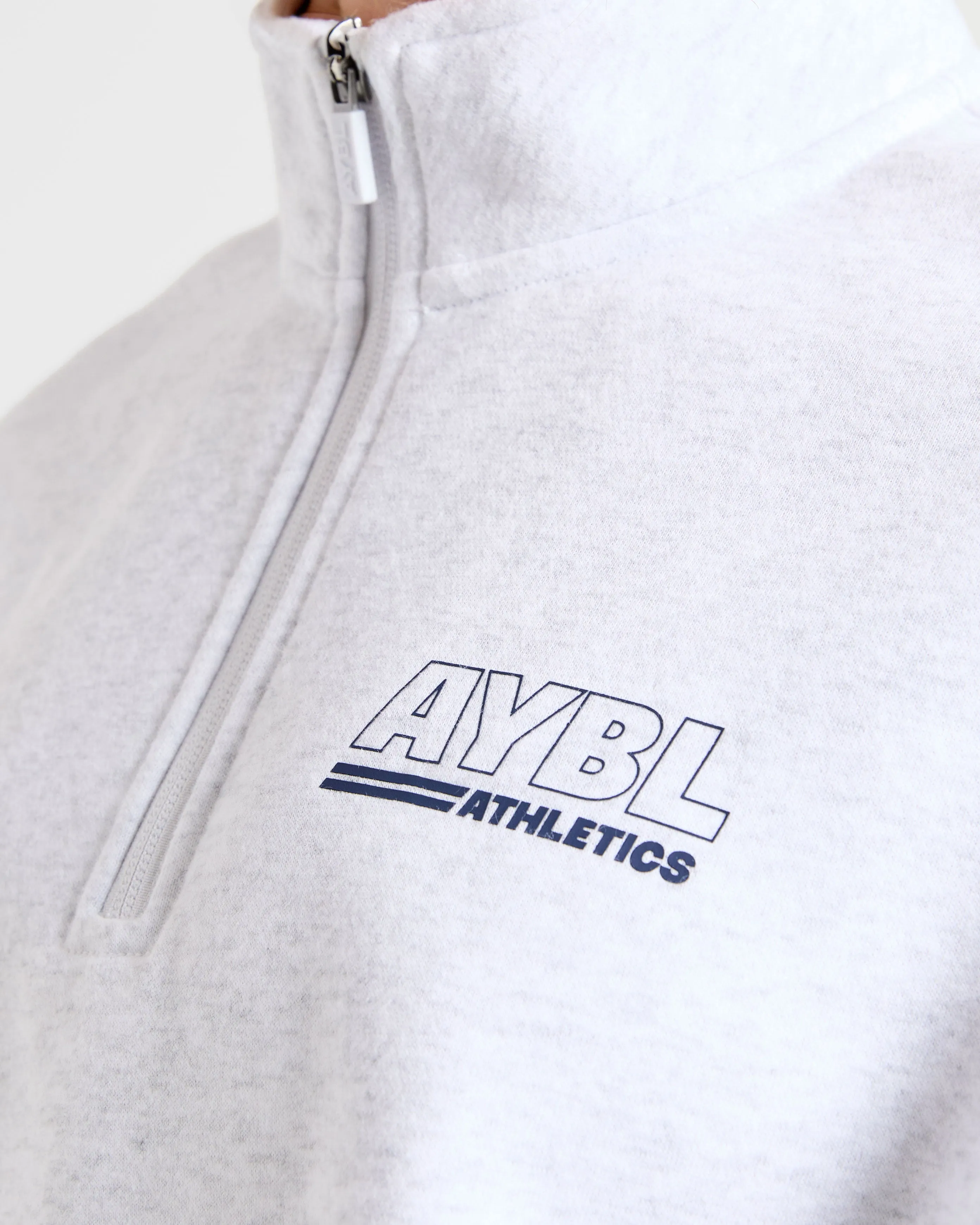 Athletics Track Oversized 1/4 Zip Pullover - Heather Grey/Navy sold by AYBL product image thumbnail 5