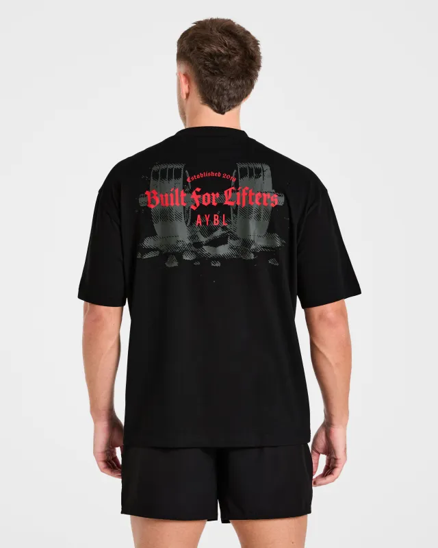 Built for Lifters Oversized T Shirt - Black/Red sold by AYBL