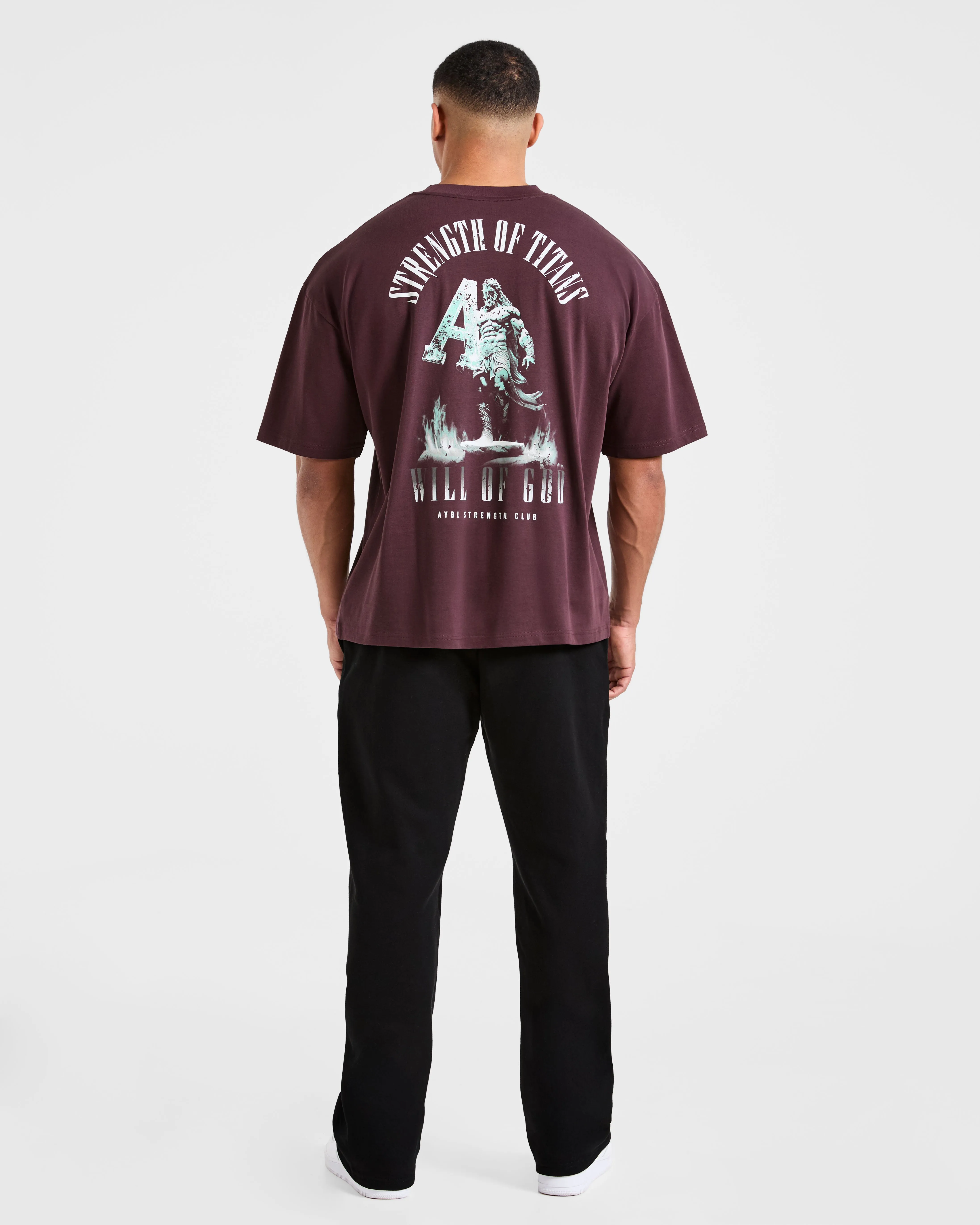 Strength Of Titans Oversized T Shirt - Smoke Berry sold by AYBL product image thumbnail 4