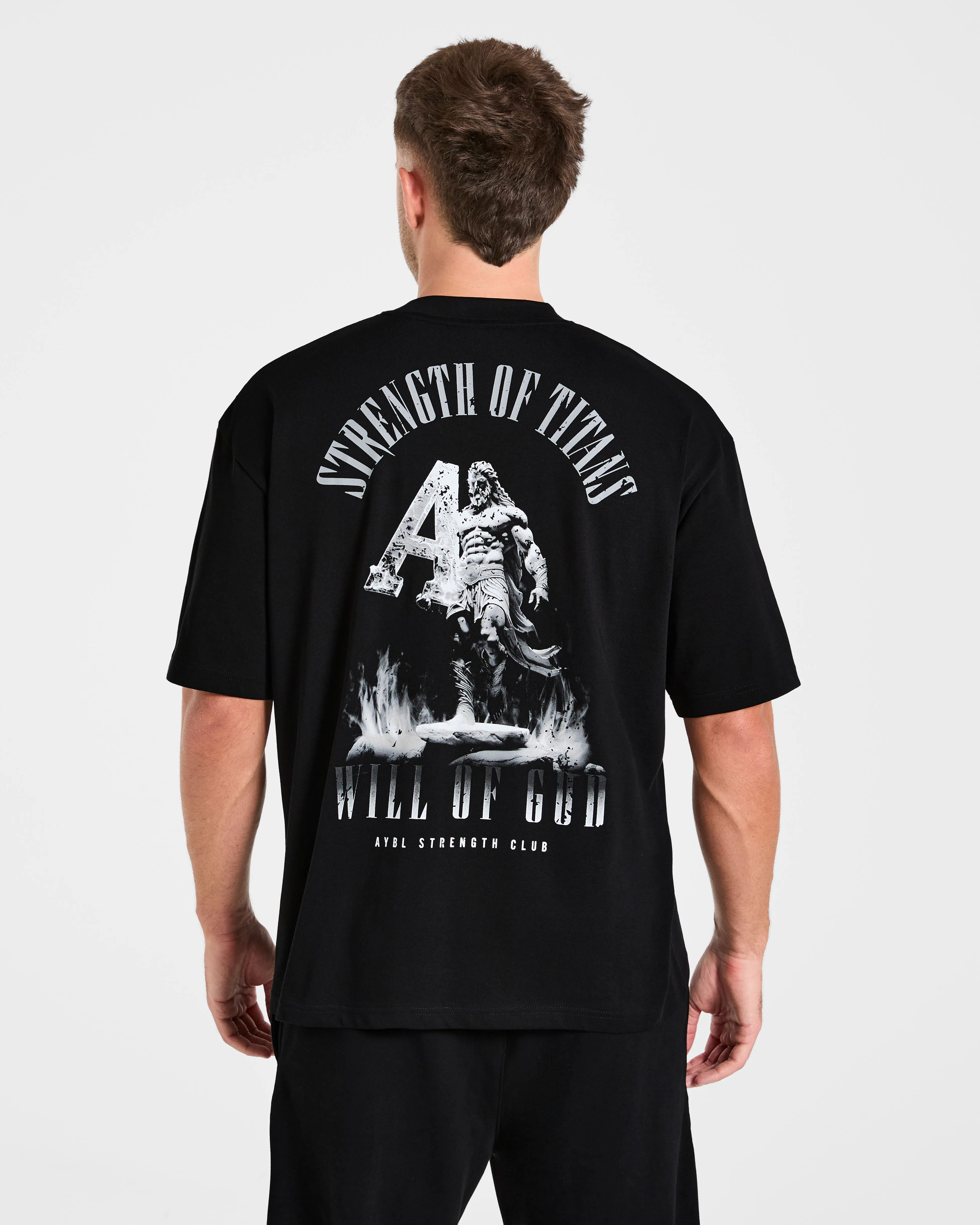 Strength Of Titans Oversized T Shirt - Black sold by AYBL