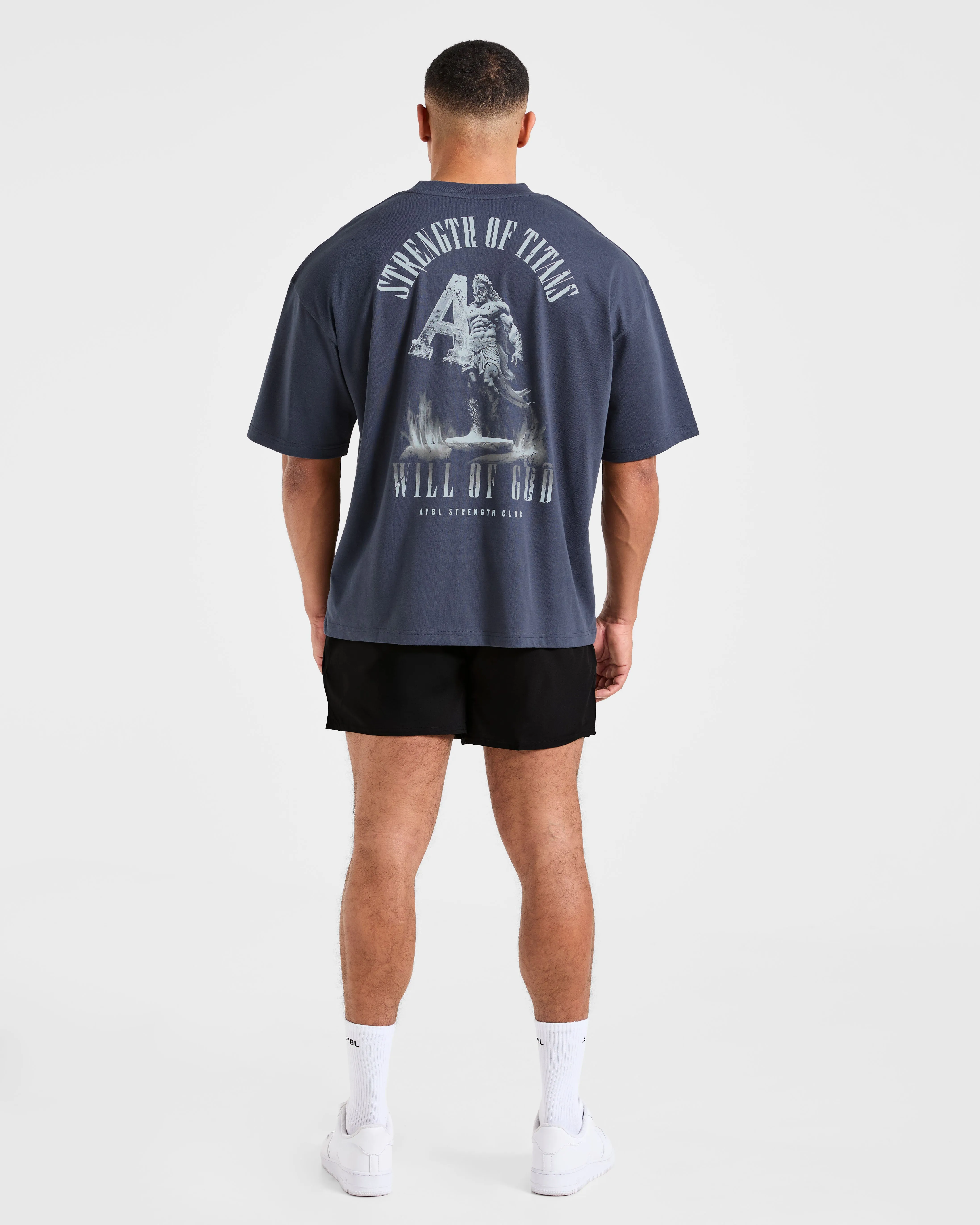 Strength Of Titans Oversized T Shirt - Deep Ocean Blue sold by AYBL product image thumbnail 4