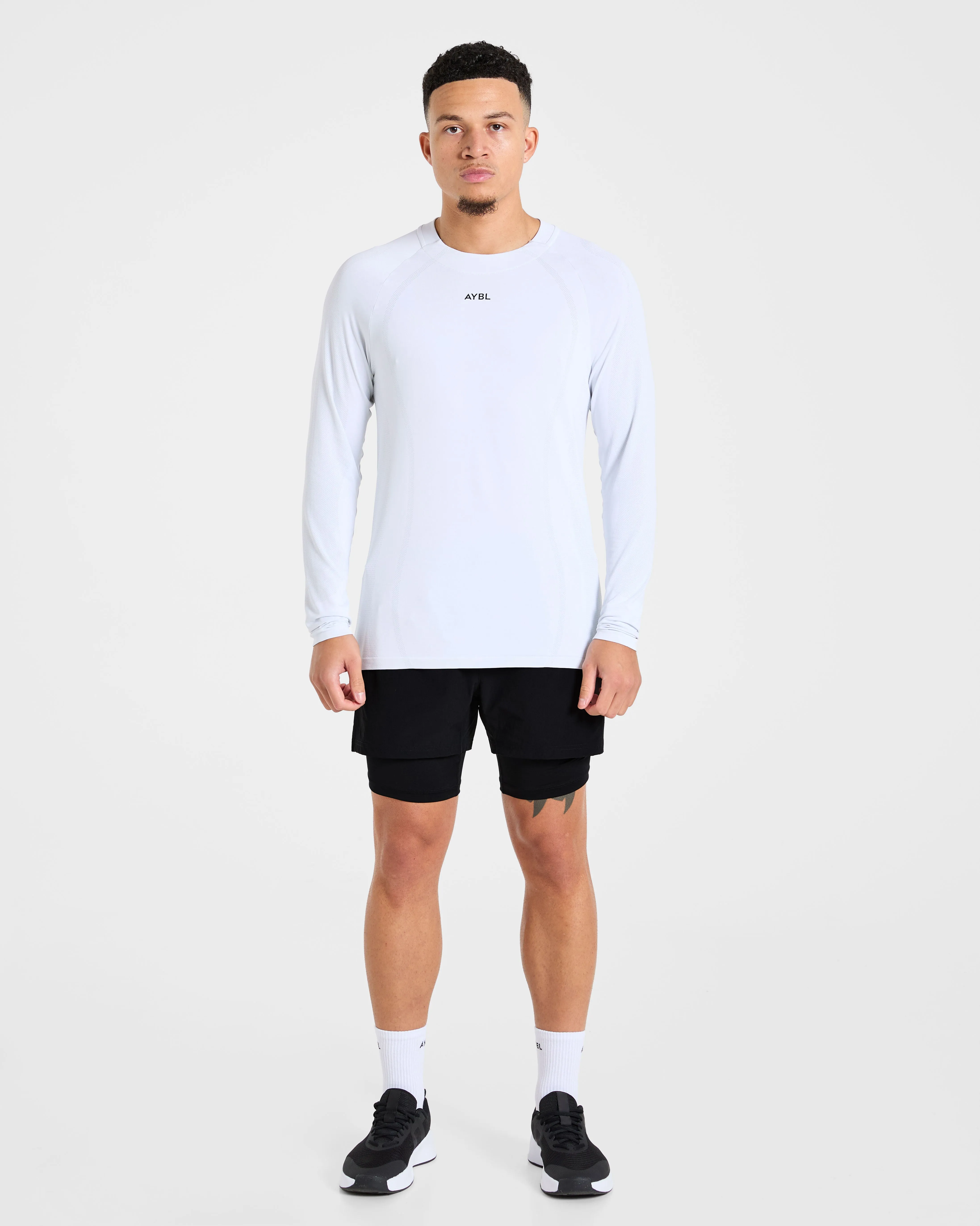 Attain Seamless Long Sleeve T Shirt - Storm White sold by AYBL product image thumbnail 3