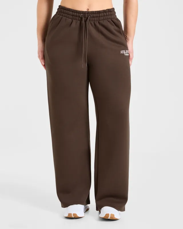 Sports Collective Oversized Straight Leg Joggers - Brown made by AYBL