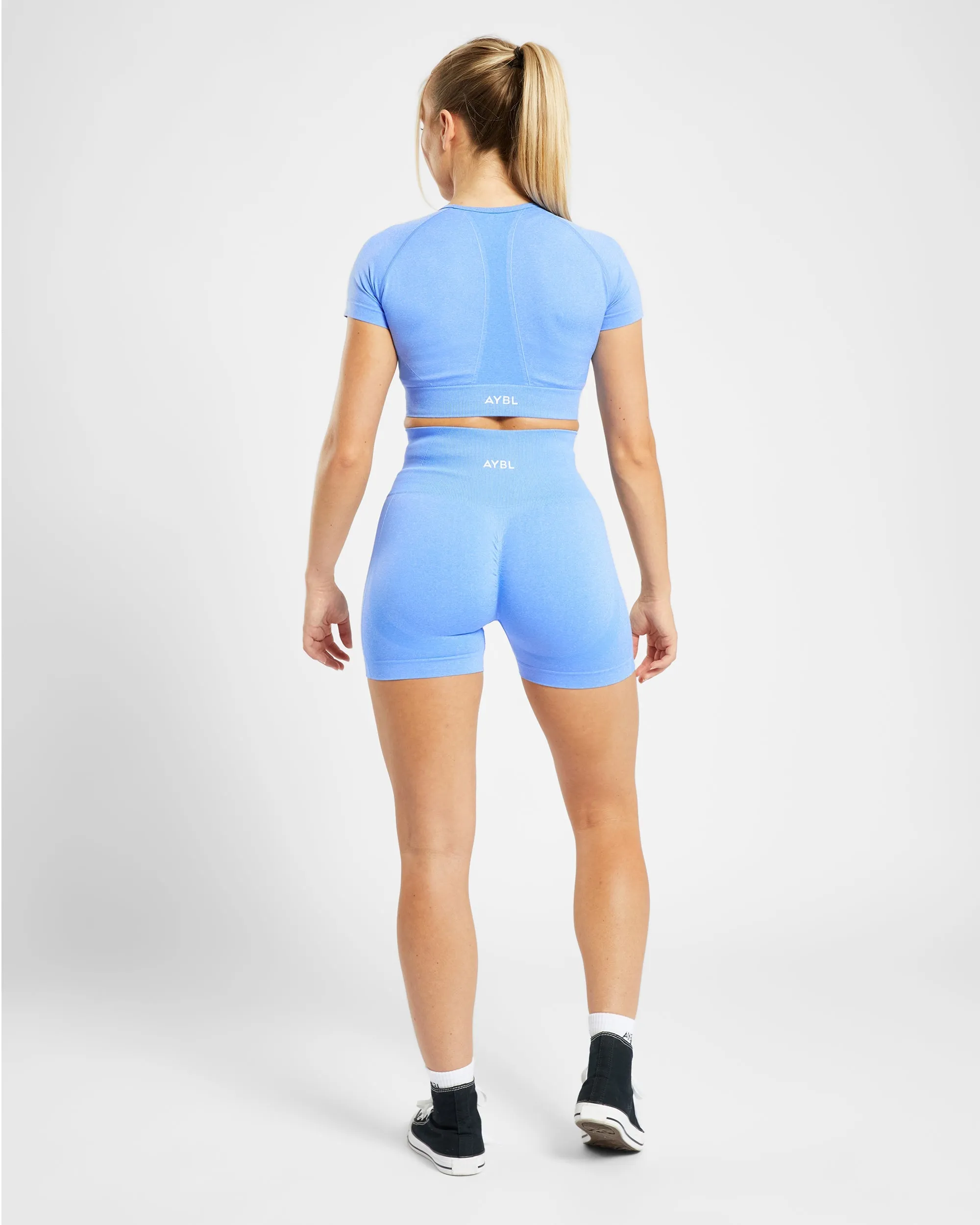 Empower Seamless Crop Top - Spring Blue Marl sold by AYBL product image thumbnail 4