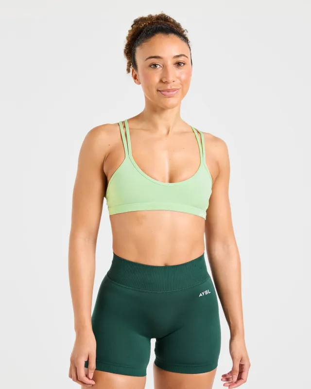 Essential Strappy Sports Bra - Soft Green sold by AYBL