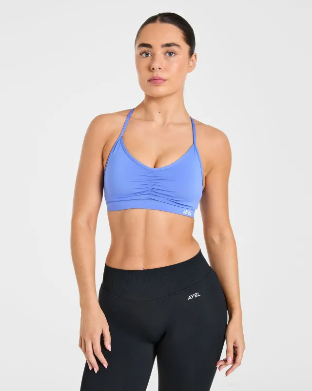 Essential Ruched Sports Bra - Cornflower Purple made by AYBL