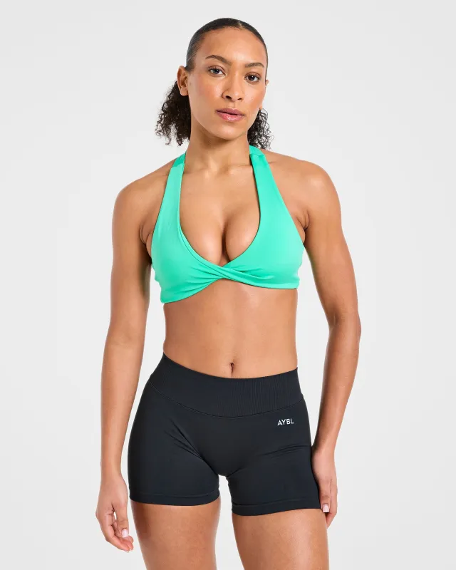 Essential Halterneck Sports Bra - Mint Green made by AYBL
