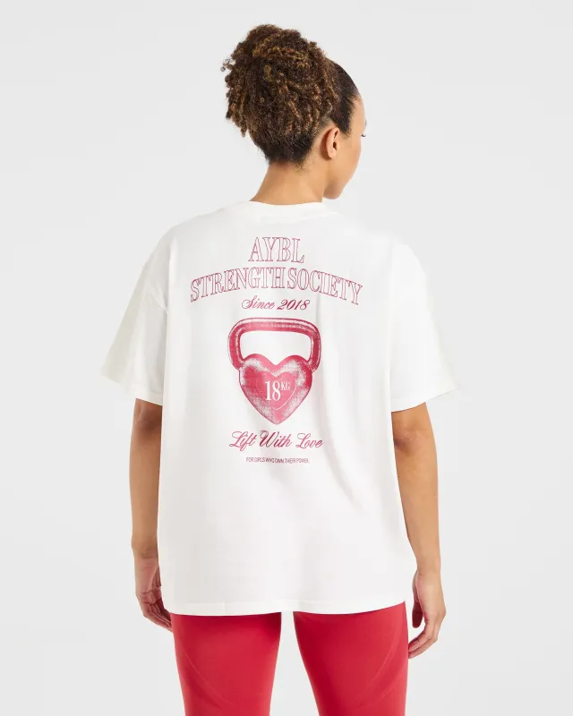 AYBL Lift Love Oversized T Shirt - White made by AYBL