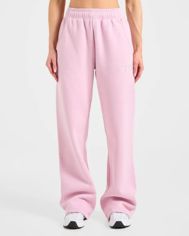 Varsity 2.0 Oversized Straight Leg Joggers - Iced Pink made by AYBL