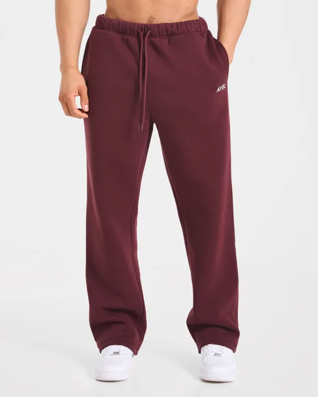 Essential Oversized Straight Leg Joggers - Burgundy Red made by AYBL