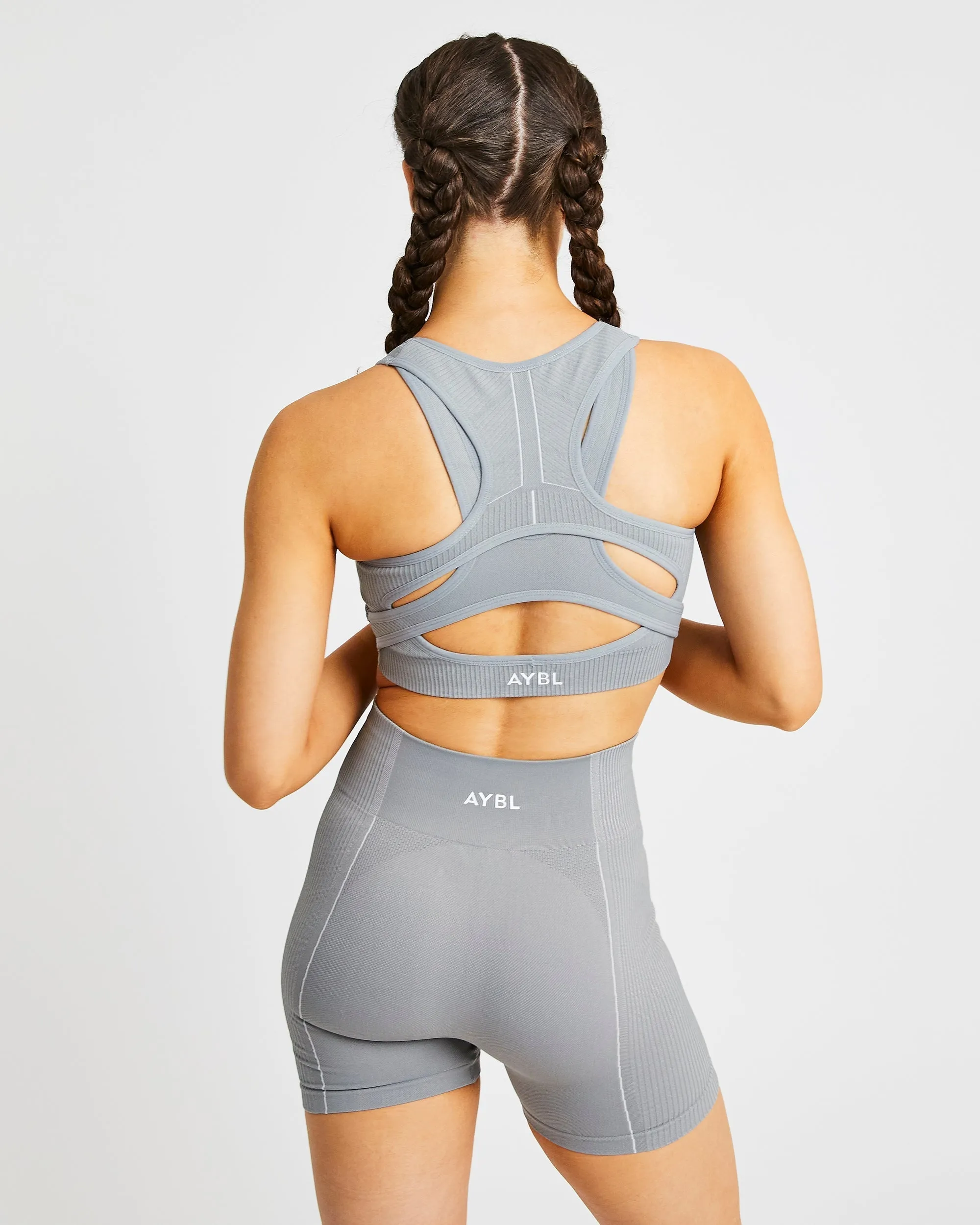 Reflex Seamless Sports Bra - Grey sold by AYBL product image thumbnail 2