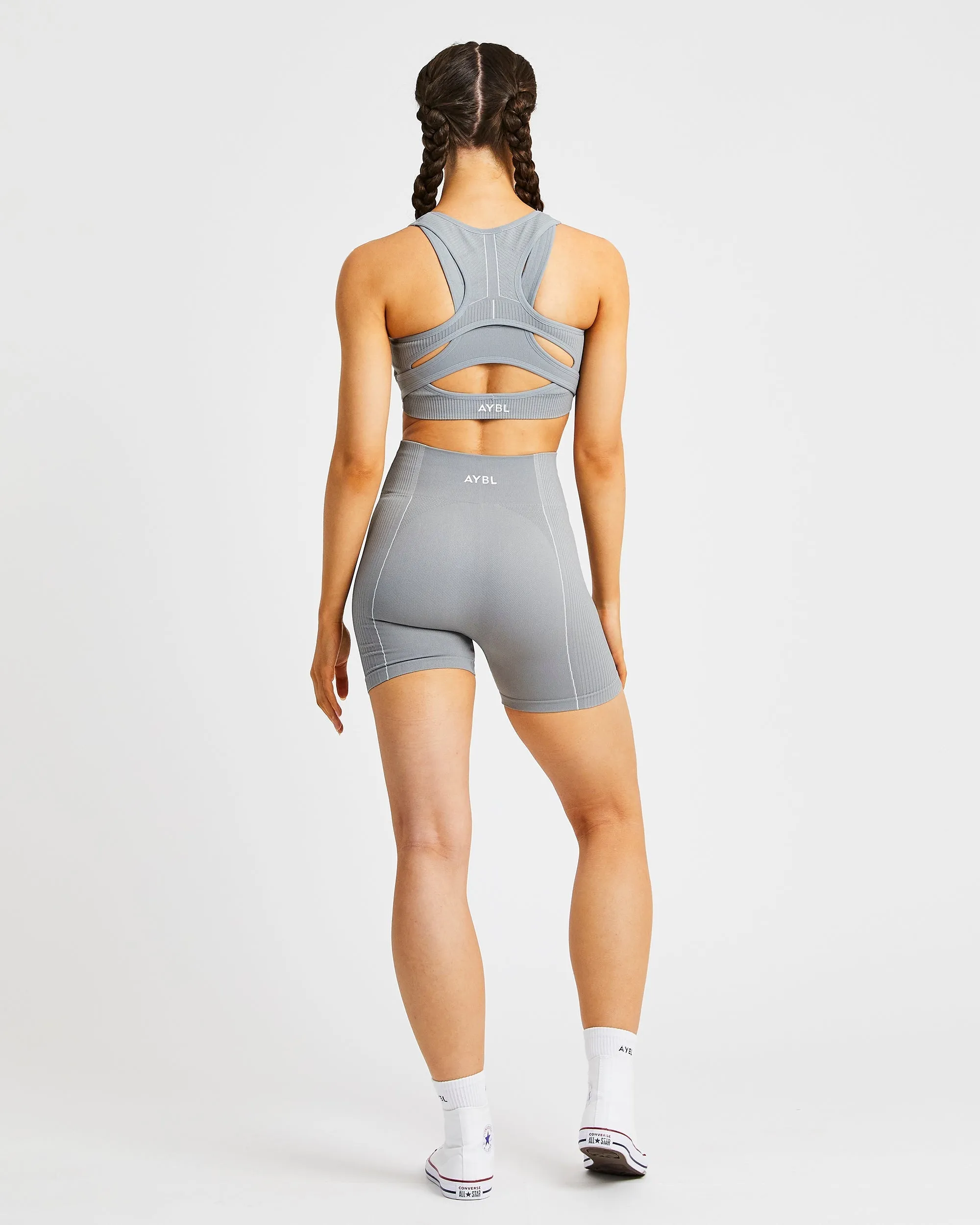 Reflex Seamless Sports Bra - Grey sold by AYBL product image thumbnail 4