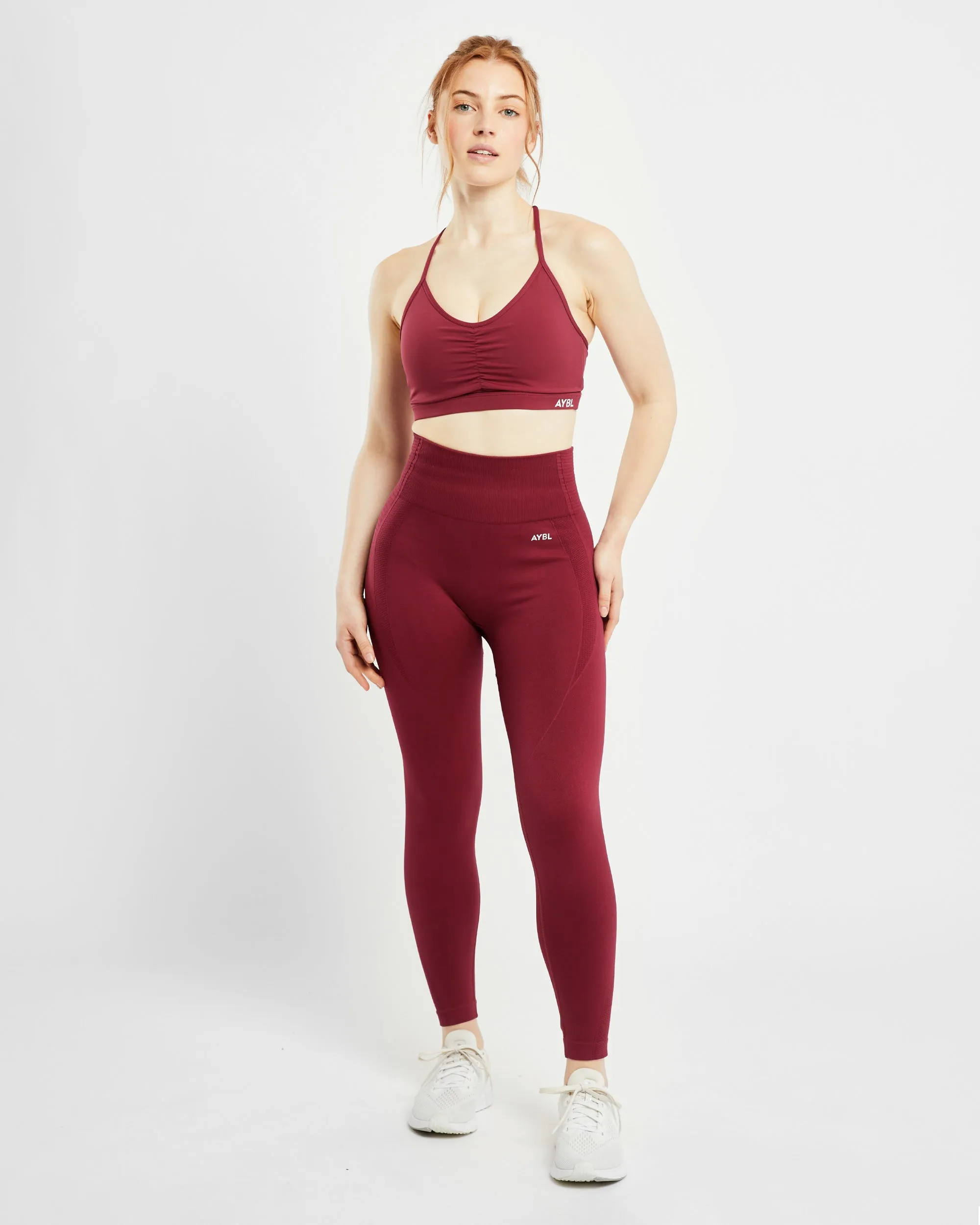 Essential Ruched Sports Bra - Rumba Red sold by AYBL product image thumbnail 3