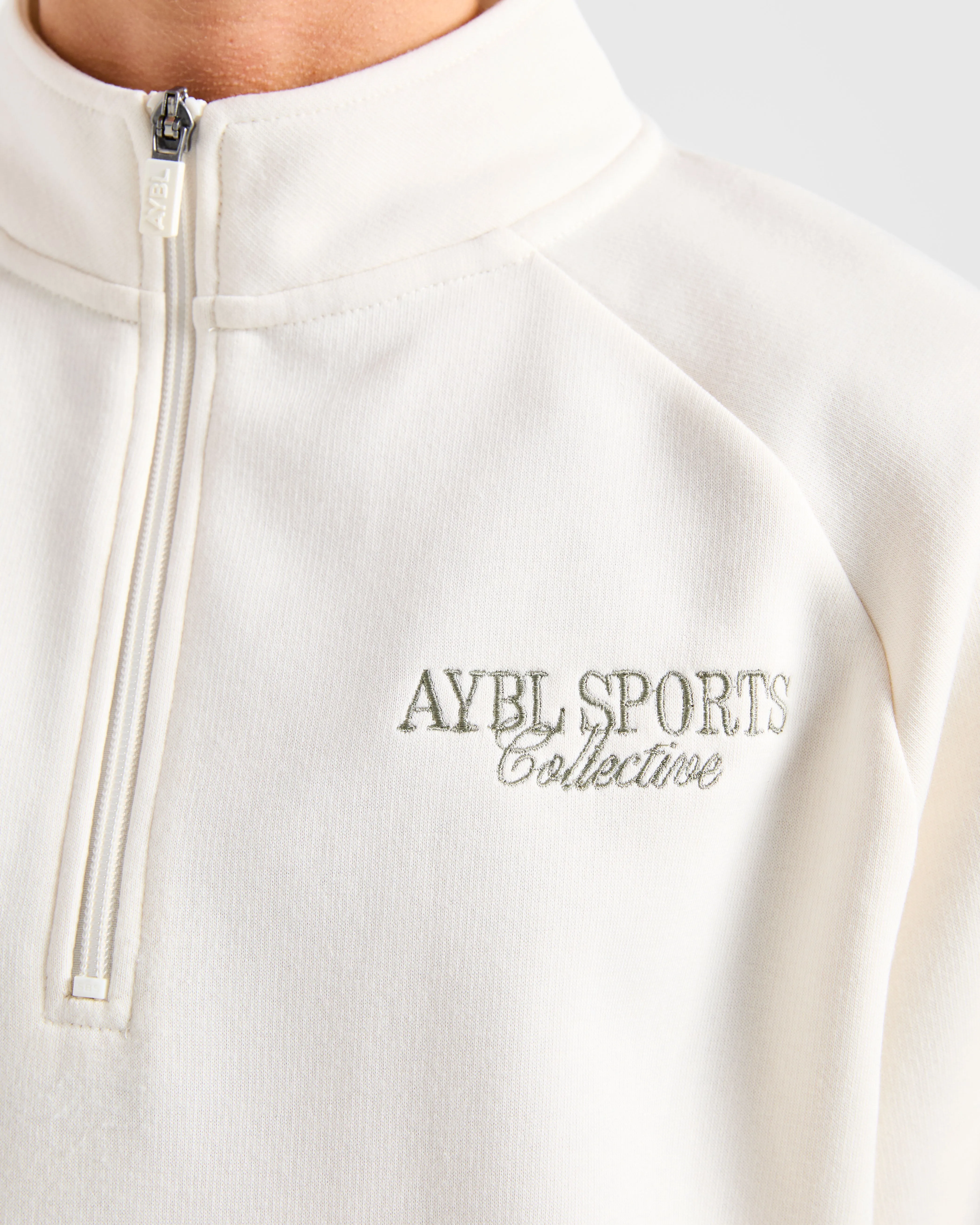 Sports Collective Oversized 1/4 Zip Pullover - Off White/Green sold by AYBL product image thumbnail 5