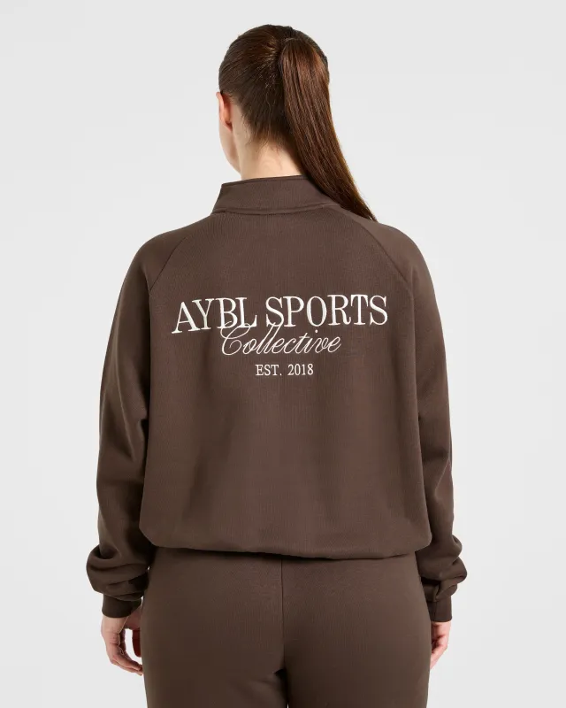 Sports Collective Oversized 1/4 Zip Pullover - Brown made by AYBL