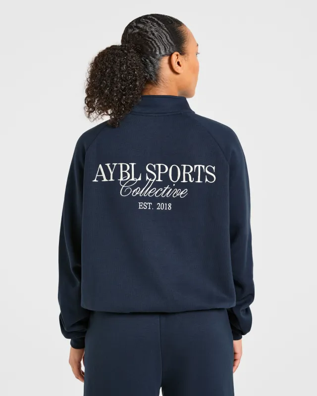 Sports Collective Oversized 1/4 Zip Pullover - True Navy made by AYBL
