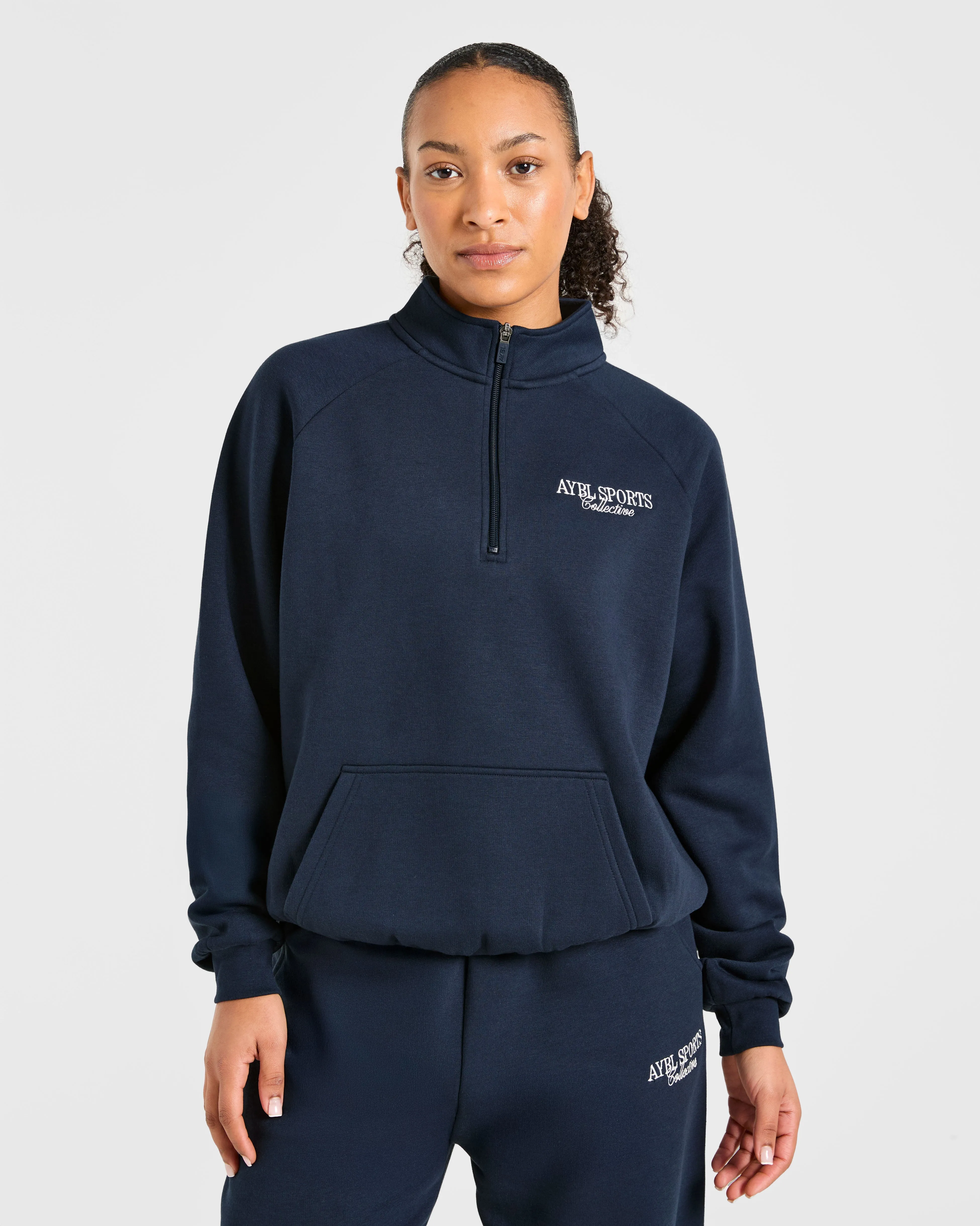 Sports Collective Oversized 1/4 Zip Pullover - True Navy sold by AYBL product image thumbnail 2