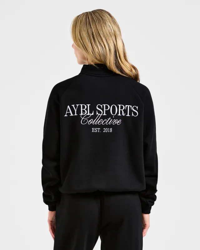 Sports Collective Oversized 1/4 Zip Pullover - Black made by AYBL