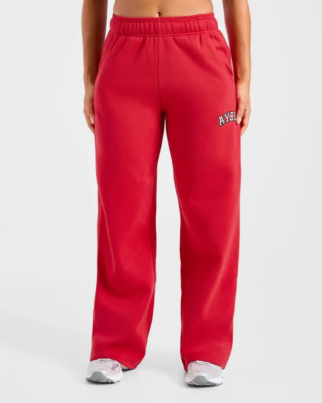 Varsity 2.0 Oversized Straight Leg Joggers - Red made by AYBL