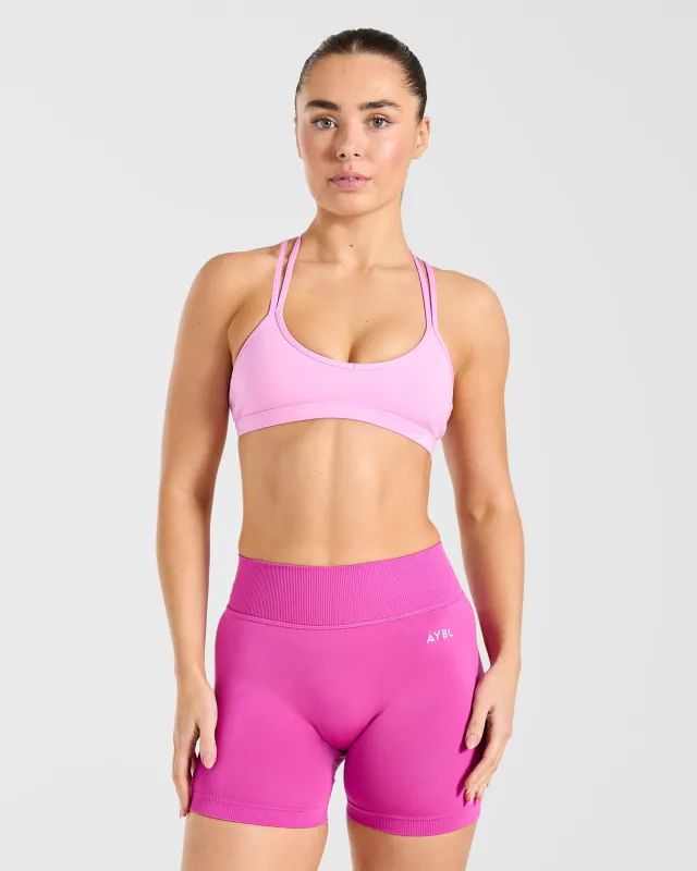 Essential Strappy Sports Bra - Sugar Pink made by AYBL