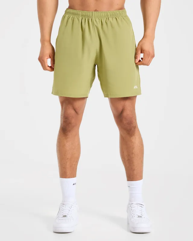Core 7" Shorts  - Citrus Olive made by AYBL