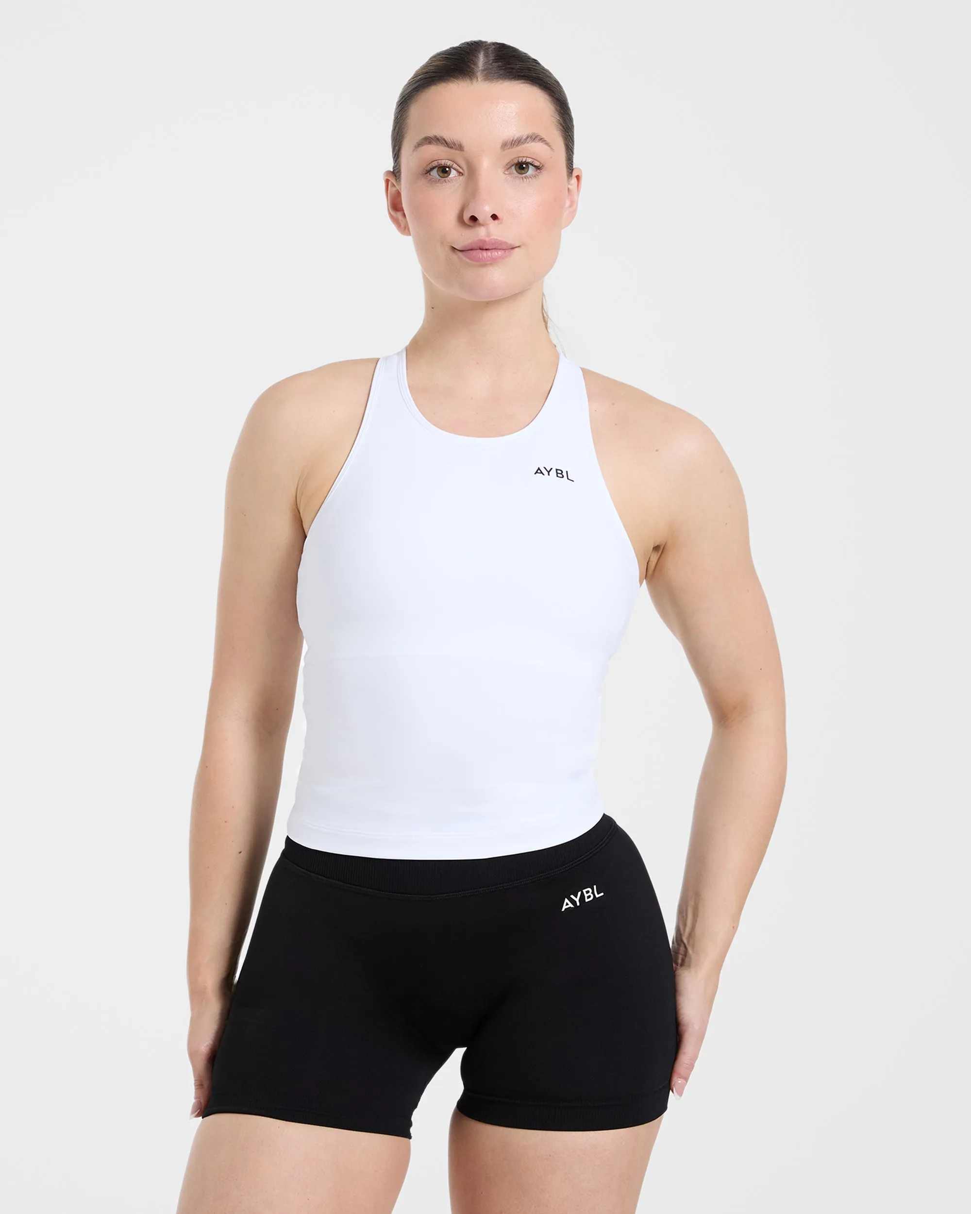 Essential Racerback Tank Top - White sold by AYBL
