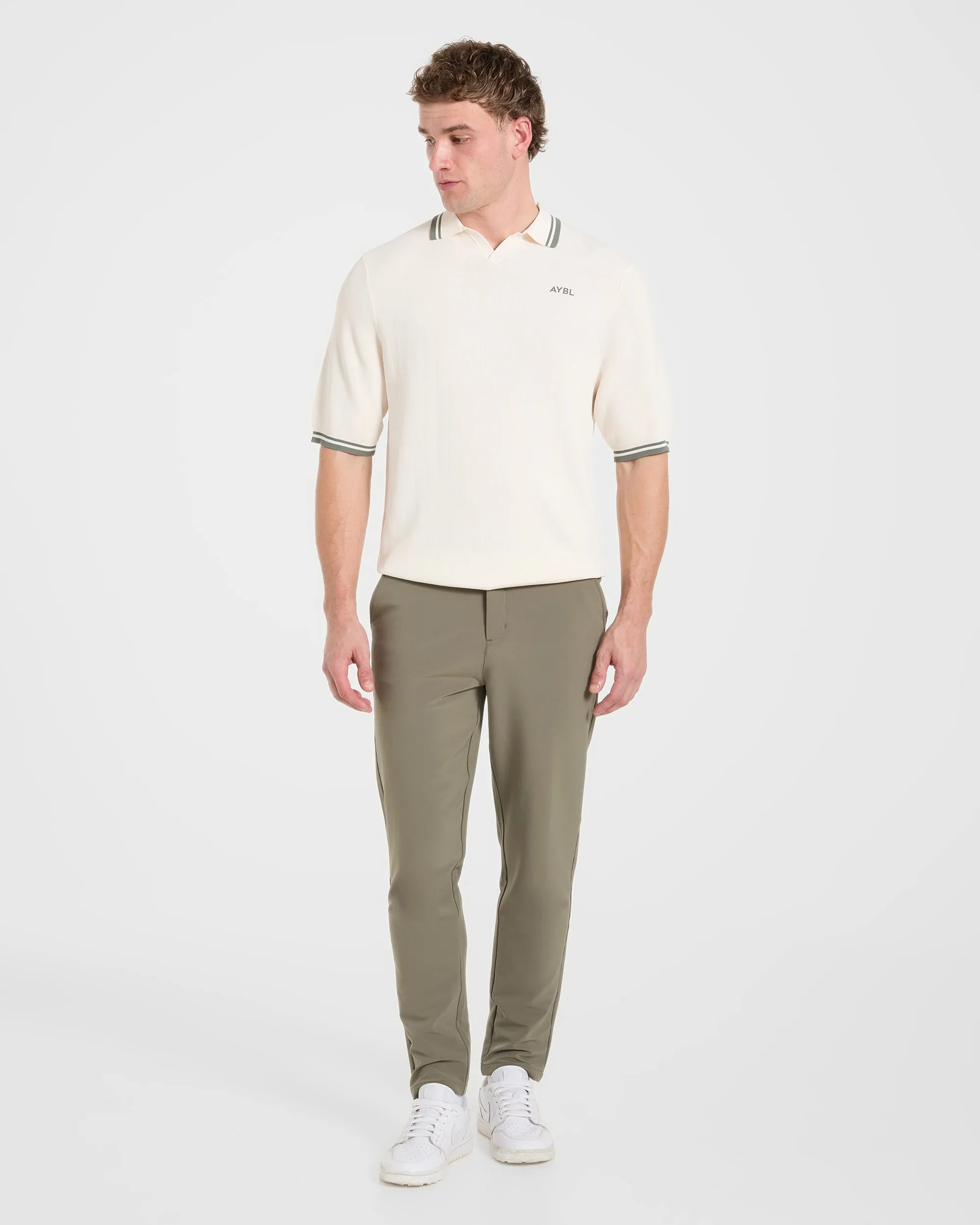 Classic Knitted Polo - Off White sold by AYBL product image thumbnail 3