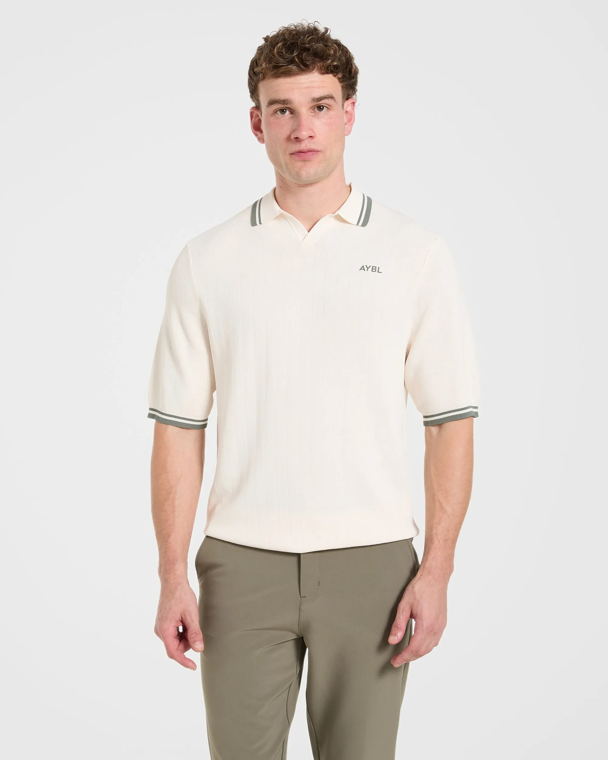 Classic Knitted Polo - Off White sold by AYBL