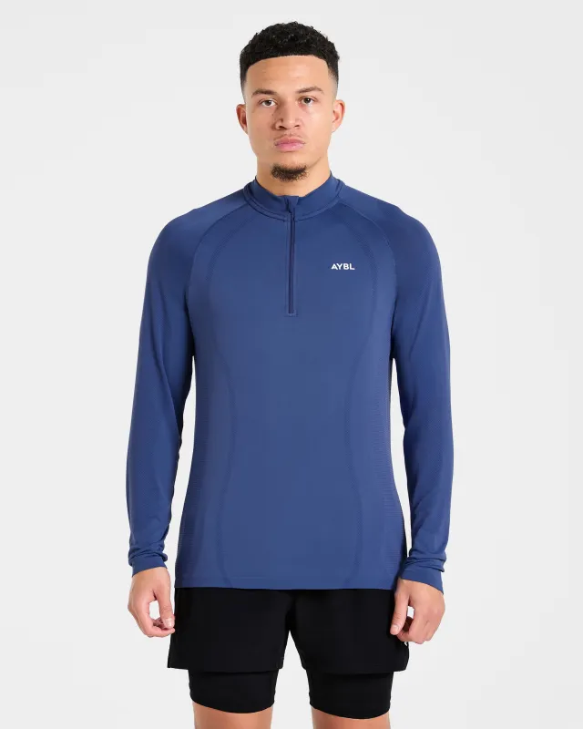 Attain Seamless 1/2 Zip Pullover - Dusky Navy sold by AYBL