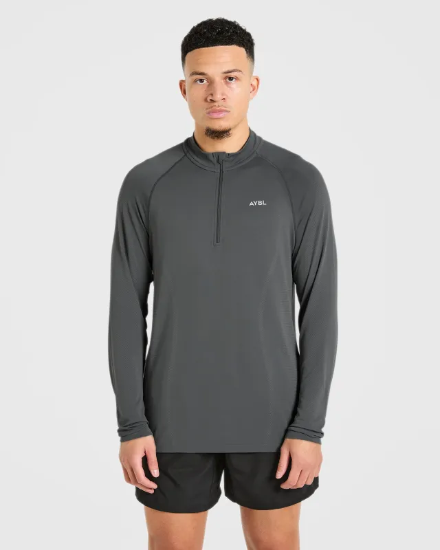 Attain Seamless 1/2 Zip Pullover - Storm Grey sold by AYBL