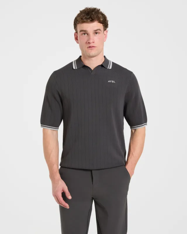 Classic Knitted Polo - Charcoal made by AYBL