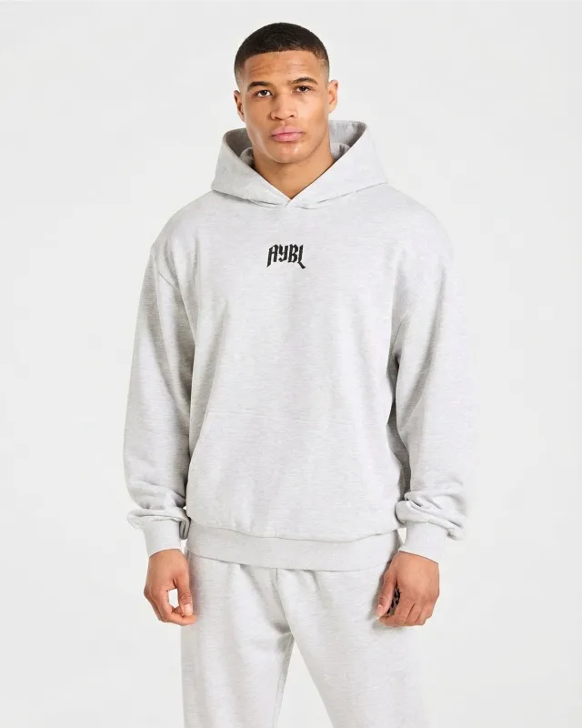 Heavy Lifting Gothic Oversized Hoodie - Grey Marl made by AYBL