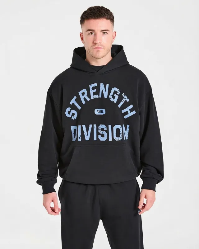 Strength Division Oversized Hoodie - Black/Blue sold by AYBL