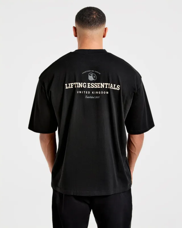 Apex Lifting Essentials Oversized T Shirt - Black/Cream made by AYBL
