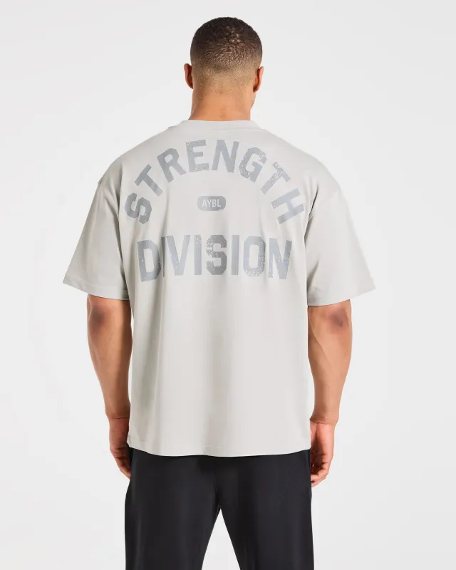 Strength Division Oversized T Shirt - Iced Grey made by AYBL