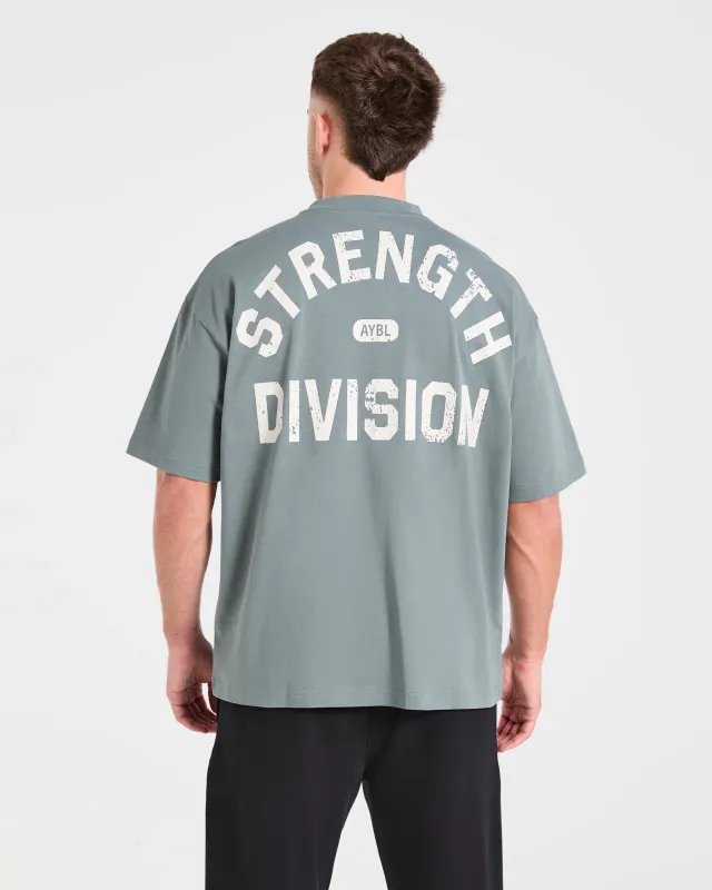 Strength Division Oversized T Shirt - Slate Sage made by AYBL