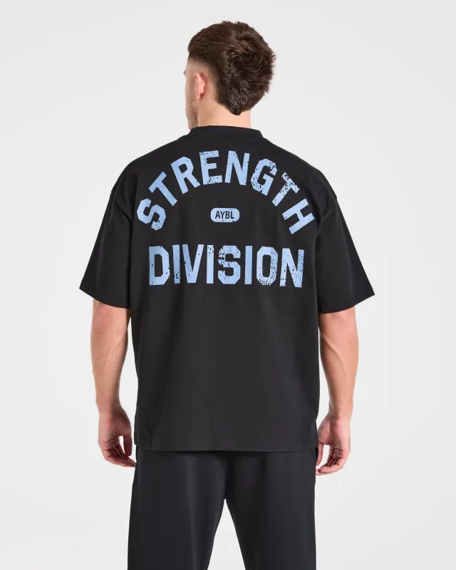 Strength Division Oversized T Shirt - Black/Blue made by AYBL