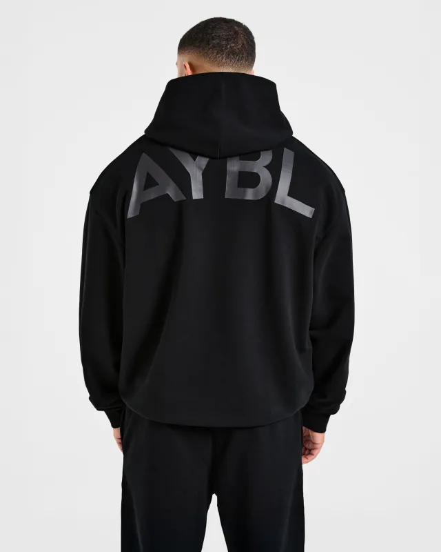 Essential Oversized Graphic Hoodie - Black made by AYBL