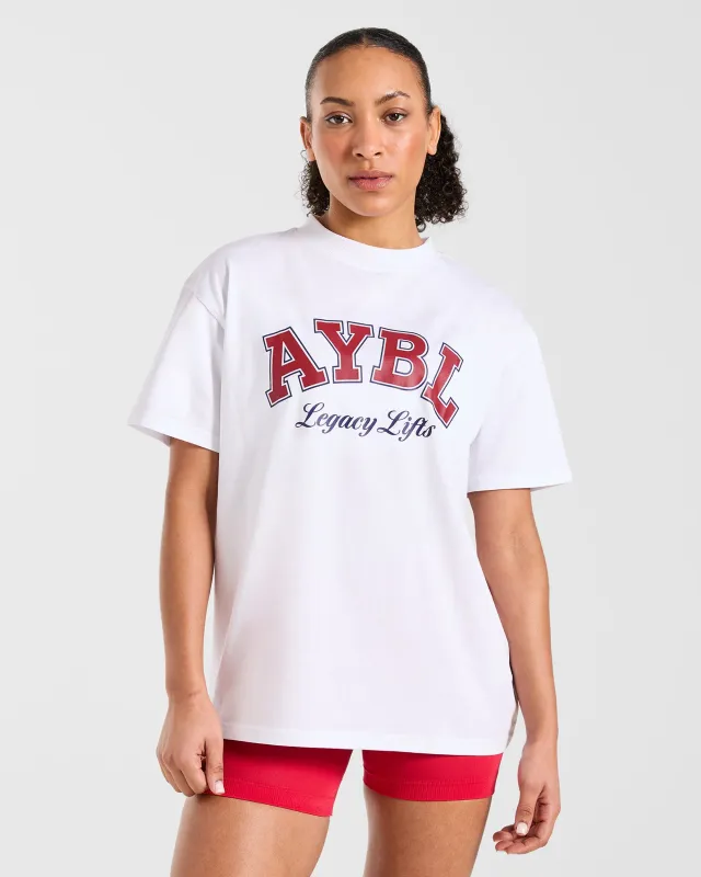 Legacy Lifts Oversized T Shirt - White made by AYBL