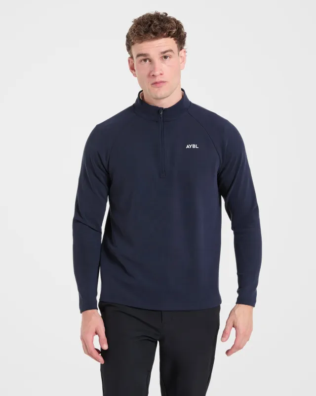 Precision Hybrid 1/4 Zip Pullover - Navy made by AYBL