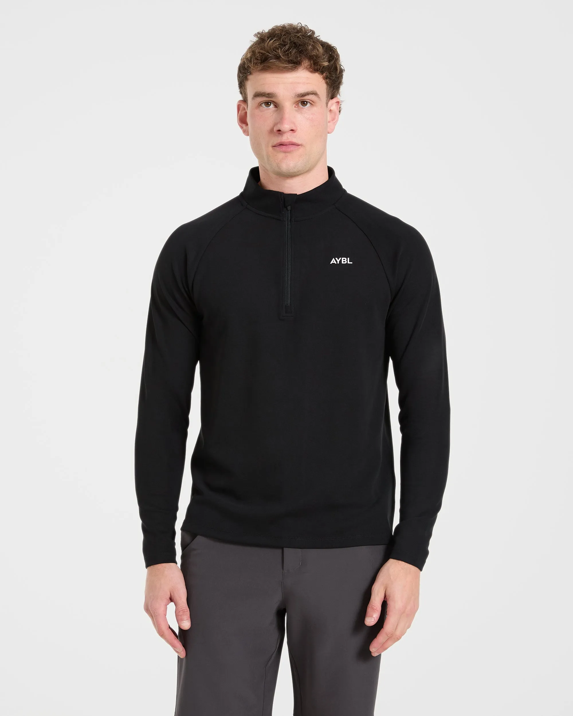 Precision Hybrid 1/4 Zip Pullover - Black sold by AYBL