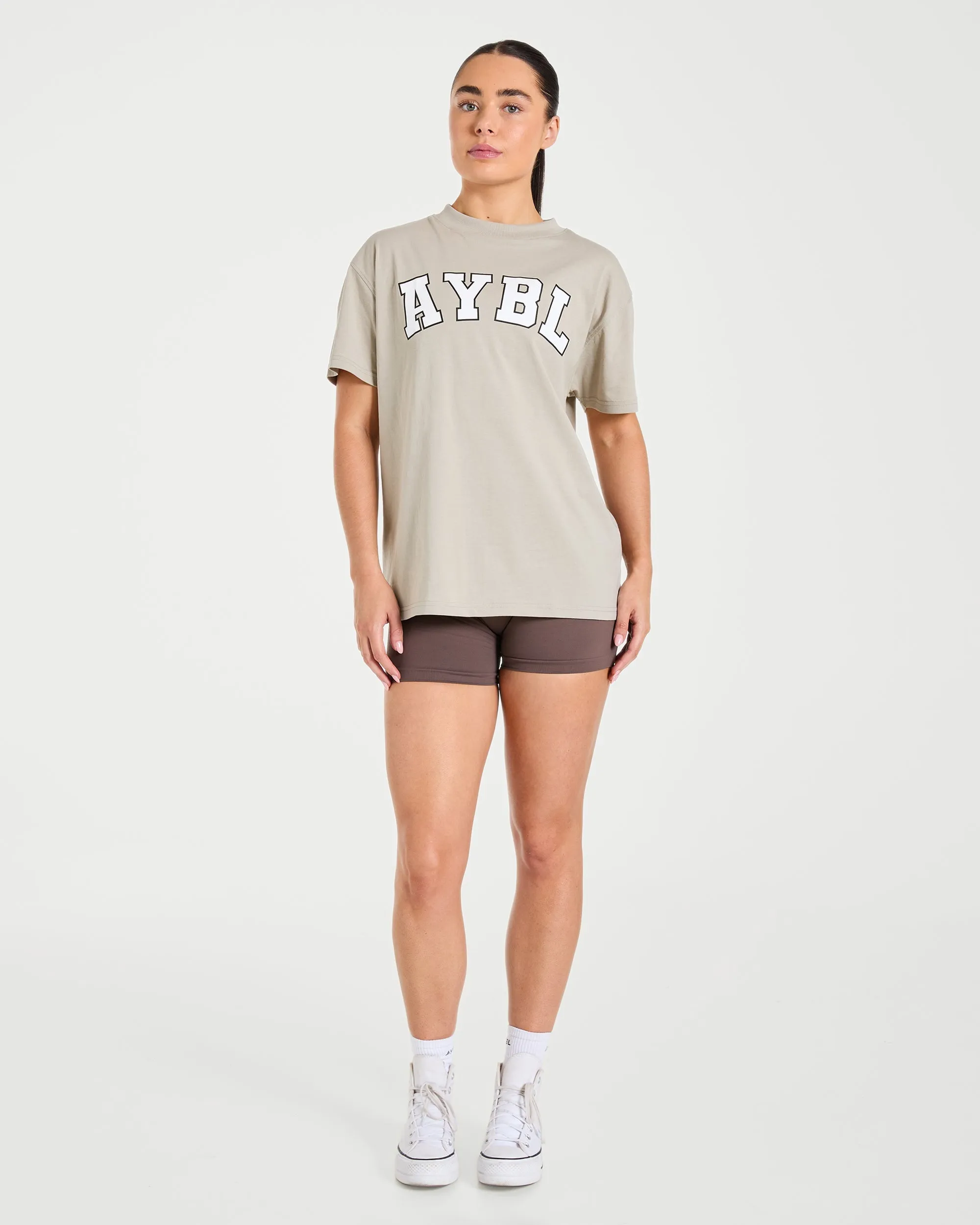 Varsity 2.0 Oversized T Shirt - Taupe sold by AYBL product image thumbnail 3