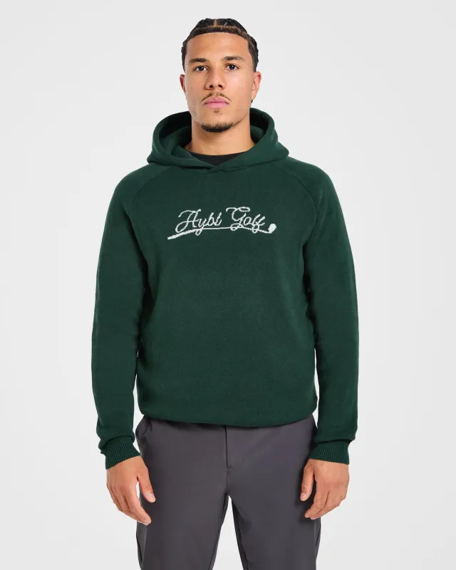 Golf Club Knitted Hoodie - Pine Green made by AYBL