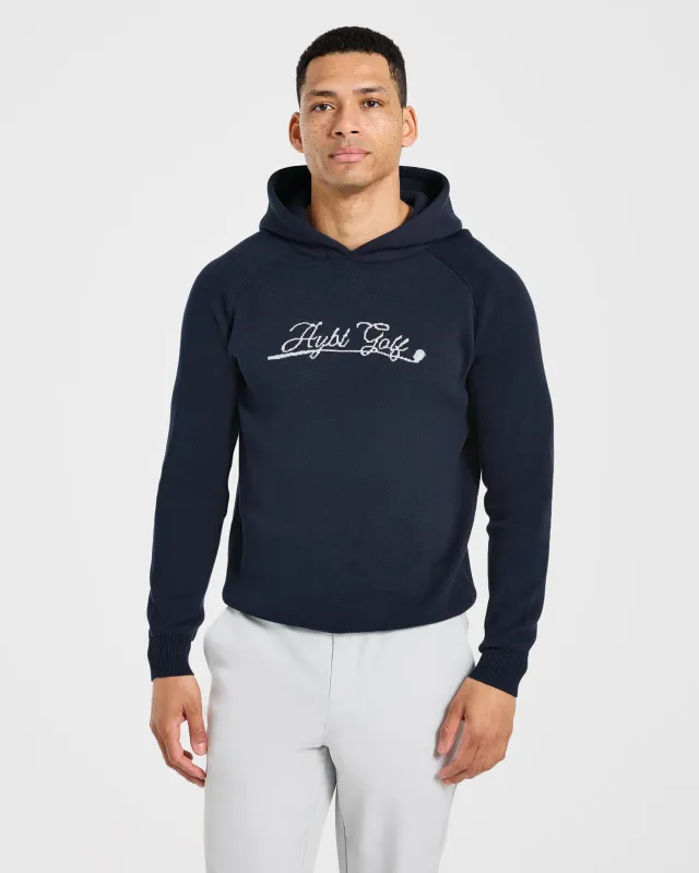 Golf Club Knitted Hoodie - Navy made by AYBL