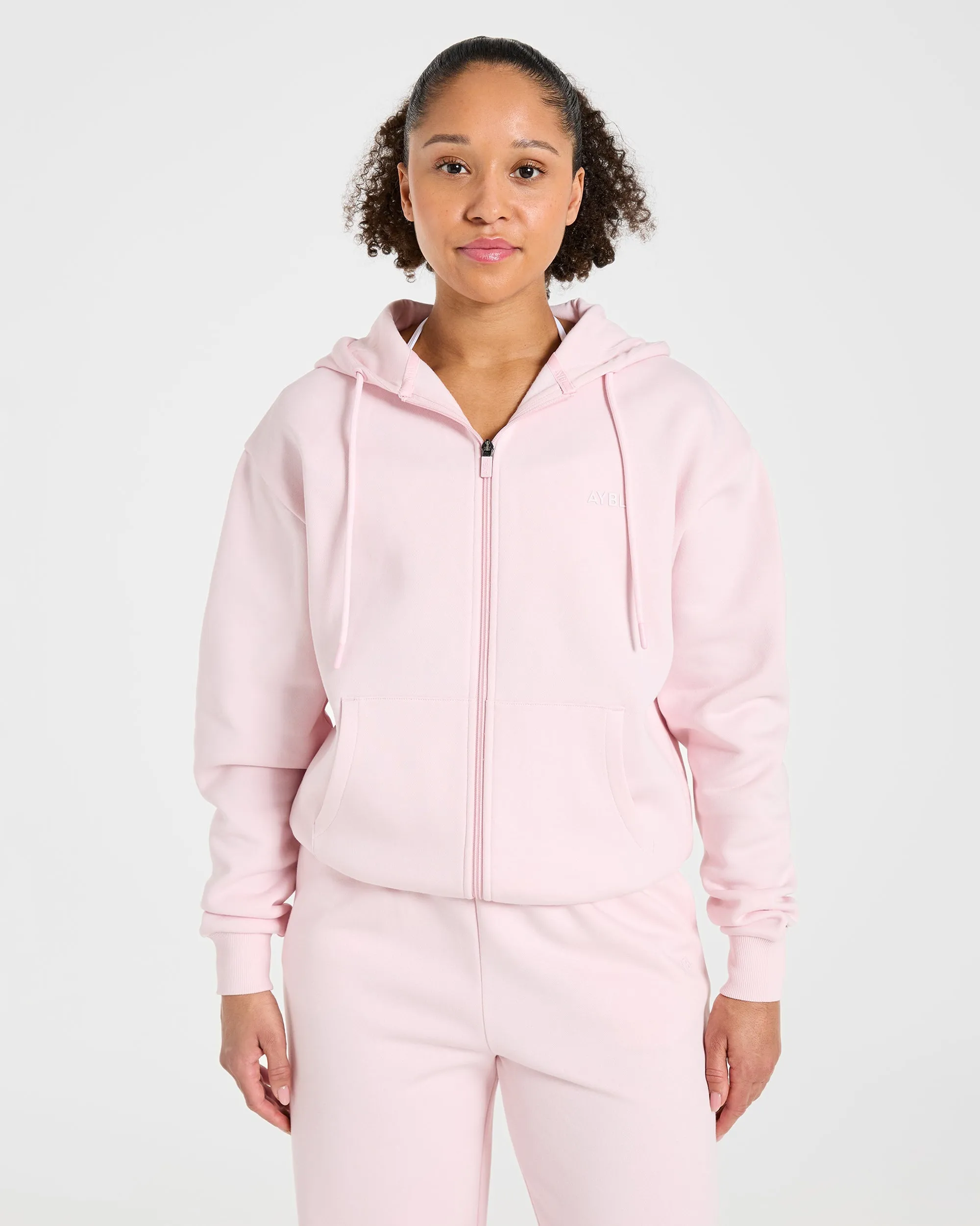 Lifestyle Oversized Zip Up Hoodie - Pastel Pink sold by AYBL